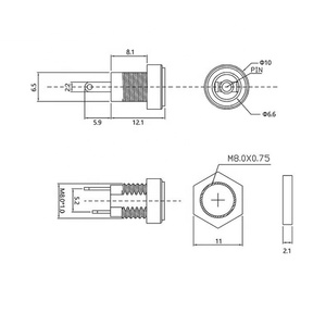 OULAIDA DC 5.5mm x 2.1mm güç soketi 2 Pin JST PH 2.0mm Pitch kablo konnektörü DC-022B 26AWG tel uzunluğu 20cm - Product Image 2