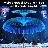 Lampe solaire de jardin double tête en forme de méduse, éclairage unique à double couche pour une zone éclairée plus large, idéale pour l'éclairage décoratif de jardin