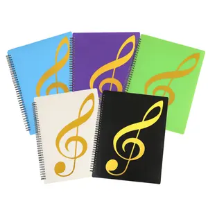 Fábrica a4 pp plástico piano exibição livro transparente bolso 20 40 60 páginas espiral música pasta