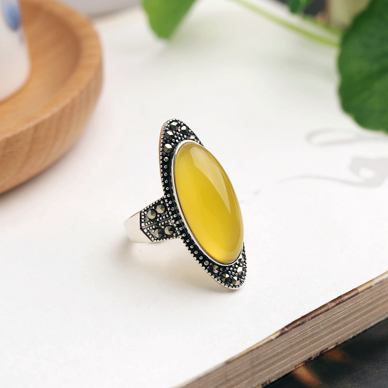 Bague agate jaune