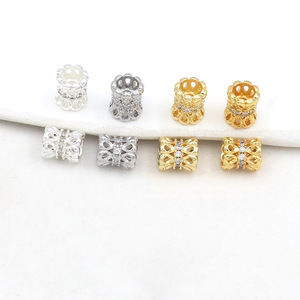 Color-preserving 18k gold spacer <b>beads</b>, slender waist hollow petal bracelet spacer DIY handmade <b>braided</b> rope beading - Product Image 2