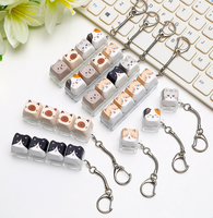 Porte-clés anti-stress personnalisé Chat Noir Capybara, jouet sensoriel pour clavier mécanique, gadget amusant pour bout des doigts compatible avec switch MX