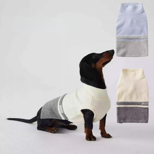Qiqu fournisseur personnalisé pull pour chien de luxe élégant et confortable <span class=keywords><strong>teckel</strong></span> <span class=keywords><strong>bicolore</strong></span> chemise d'hiver pour animaux de compagnie avec motif rayé mignon - Product Image 3