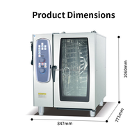 Four combiné commercial, four à vapeur et à convection, four électrique multifonction pour boulangerie