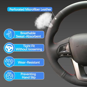 Cubierta de <span class=keywords><strong>volante</strong></span> de coche de cuero de microfibra de estilo deportivo Popular para Renault <span class=keywords><strong>Clio</strong></span> 3 RS 2005-2013 2005-2013 <span class=keywords><strong>Clio</strong></span> 3 - Product Image 5