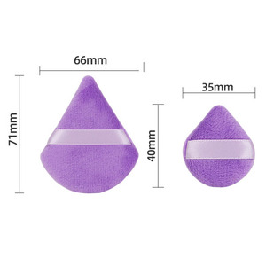 Esponja de Maquillaje de Algodón y Terciopelo, Uso en Seco y Húmedo, Súper Suave, Sin Látex, Mini, Portátil, Forma de Gota de Agua, Estilo Recortado, para Maquillaje Facial Femenino - Product Image 6