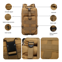 Sac à dos tactique Oxford léger 30L LUPU, fermeture éclair imperméable, multi-usages, camping, cyclisme, gym, extérieur