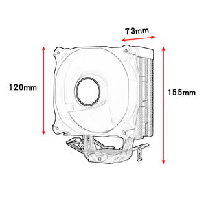 Ventilador de CPU QiuzAim de 12.ª Generación con 4/6 Tubos de Calor, Compatible con <span class=keywords><strong>I5</strong></span>/2011, AM4/1200, con Cubierta, Disipador de Calor de 120 mm, Luminoso, B85, Refrigeración por Aire, 1156/X99 - Product Image 6