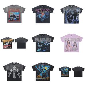 <span class=keywords><strong>T</strong></span>-shirt da uomo 100% cotone, vestibilità ampia, stampa graffiti trendy con strass, <span class=keywords><strong>design</strong></span> con motivo, vestibilità casual oversize, bestseller. - Product Image 2