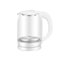 Bouilloire électrique en verre borosilicate de 2,0 L pour faire bouillir de l'eau, bouilloire à thé et cafetière, LED bleue, arrêt automatique, 360° °   Base, OEM