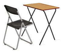 Ensemble bureau et chaise pliants modernes pour étudiants, table d'étude scolaire à plateau en bois à pliage rapide, mobilier commercial portable