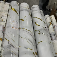 Papier peint PVC 3D effet marbre Wayon, brillant doré, imperméable, pour salle de bain, chambre à coucher, décoration murale, auto-adhésif, facile à poser et à décoller