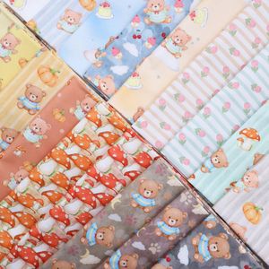 100% Katoenen Quiltstof Groothandel Per Tuin Of Voorgesneden Schattige Beer, Champignon En Bloemenprints - Product Image 2