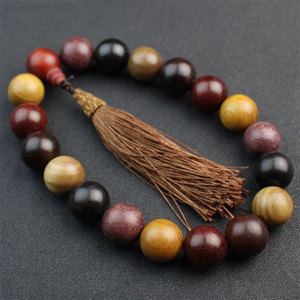 Rosewood Sandalwood Car Pendant <b>Bead</b> <b>Set</b> With Tassel For Interior Rearview Mirror Decoration Luxury Style Gift - Product Image 1
