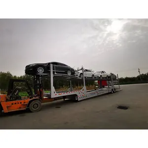 China 3-As 8 Auto Transporter Aanhangwagen Transport Stalen Chassis Met Hydraulisch Systeem Transporter