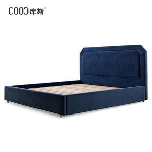 <span class=keywords><strong>COOC</strong></span> casa muebles tela simple diseños de tamaño completo marco de cama de madera tapizados reina tamaño doble plataforma dormitorio cama R06 - Product Image 6