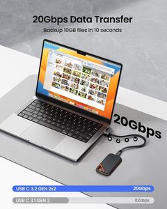 USB C 3.2 Gen 2 cavo treccia di Nylon 4K 60hz uscita 20Gbps funzione dati 100W PD ricarica cavo di ricarica per <span class=keywords><strong>iPhone</strong></span> Samsung Monitor - Product Image 2