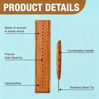 Cradle de reliure en bois avec awl, outil de perforation du papier en bois dur