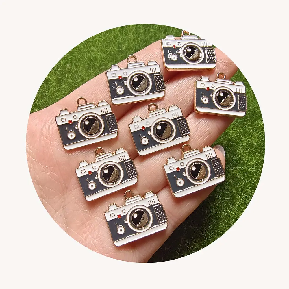 Rinfusa 100 pz/lotto 17*21MM smalto Mini Camera Charms cattura vita viaggio Hobby ciondoli per creazione e creazione di gioielli fai da te