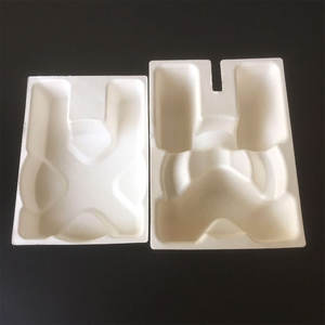 Bandeja de prensado en seco de pulpa de bagazo de molde desechable para embalaje de botellas de agua inserto de caja moldeada de pulpa de papel biodegradable personalizado - Product Image 1