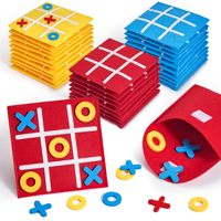 Venta caliente portátil personalizado educativo poliéster fieltro Tic Tac Toe juego para fiestas para rango de edad 5-7 años pedido mínimo 100 Uds