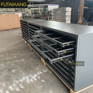 Современный высококачественный изготовленный на заказ образец керамической плитки металлический комод каменный деревянный напольный шкаф для выставочного зала - Product Image 5