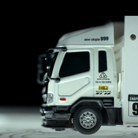 Camion télécommandé miniature 2,4 GHz, échelle 1:64, en alliage, camion à plateau double couche, chariot élévateur électrique avec remorque