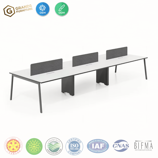 Economic Steel Ergonomic Office Workstation with Cable Management Durable Design Commercial Use Staff Desk Bar Conference Table