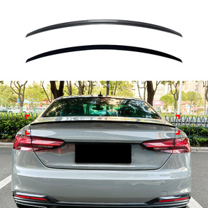 Audi Rear Spoiler Ducktail Piano <b>Black</b> Carbon Fiber Texture ABS <b>Trunk</b> Lip 2017-2024 A5 F5 S5 - Product Image 1