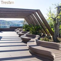 Style européen WPC Co-Extrusion Teck Bois Plastique Composite Extérieur Brossé Surface Grain de Bois Terrasse pour Piscine