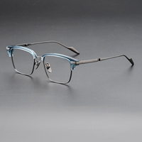 Lunettes de vue rétro haut de gamme en acétate et titane, style sourcil, pour hommes, montures optiques pour myopie sur ordonnance