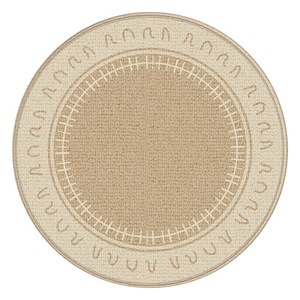 พรมปูพื้นทรงกลม ใยโพลีเอสเตอร์ สไตล์จีน ห้องนั่งเล่น ห้องนอน ห้องทำงาน พรมปูพื้นทรงกลม ลายสีเบจ ตกแต่งบ้าน - Product Image 1
