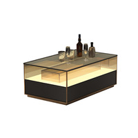 Meubles de strip-tease sur mesure, table de bar lumineuse pour boîte de nuit, table en verre trempé avec éclairage LED, acier inoxydable, table de danse discothèque, table KTV