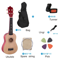 Akustik Gitar Yeni Başlayanlar İçin Dört Telli Hawaii Ahşap Taşınabilir Mat Kaplama Ihlamur Ağacı Klavye 21/23 İnç Hafif Unisex
