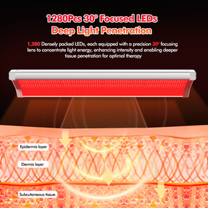 Panel Profesional de Terapia de Luz Roja Multi-longitud de Onda para Cuerpo Completo, 300mw/cm², Alivio del Dolor, 660nm 850nm, con Soporte Giratorio de 360 Grados - Product Image 2