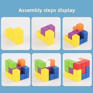 Mini Puzzle 3D in Legno Cubo di Luban e Cubo di Soma per Costruzioni 6x6x6, Giocattolo Educativo per lo Sviluppo del Pensiero Spaziale dei Bambini - Product Image 3