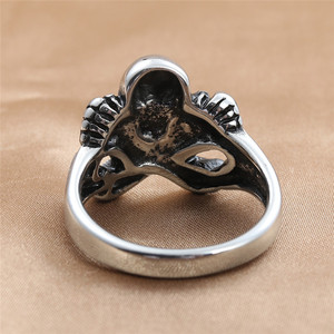 Anillo de Calavera para Hombre, Acero Inoxidable, Estilo Punk, Joyería Retro de Esqueleto, Regalo, Plateado 24066 - Product Image 2