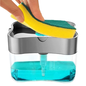 Dispensador <span class=keywords><strong>de</strong></span> Jabón Líquido <span class=keywords><strong>de</strong></span> Alta Calidad 2 en 1 con Bomba y Soporte para Esponja para Lavar Platos - Product Image 4