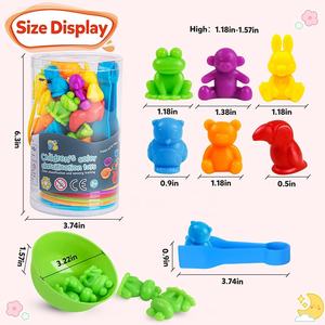 Comptage des animaux tri des couleurs jeux assortis avec bols de tri Montessori sensoriel apprentissage précoce jouets de motricité fine - Product Image 2