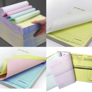 55g Carbonless NCR Paper in Yellow Blue Pink Green CB CFB CF Copy Paper 76X80mm Blue Image - Product Image 2
