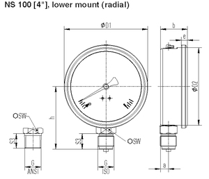 مقياس ضغط Wika متوافق مع منتج EN-1 القياسي 113.53.080 - Product Image 6