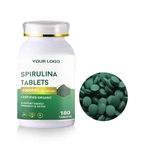 Jumlah pesanan minimum kecil suplemen kesehatan bule spirulina Kapsul Harga massal kapsul Spirulina organik