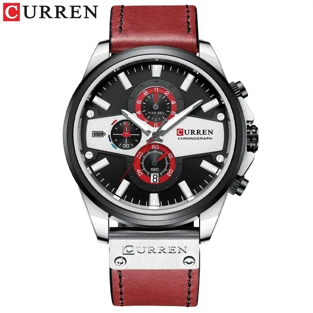 Curren 8394 gli uomini di moda 5 colori Multi-funzione Sport impermeabile orologio personalizzato in vera pelle orologio cinturino al quarzo orologi