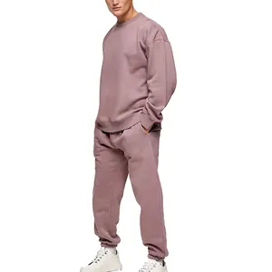 Cheap Plain Sweatsuit Custom Tracksuit Mens French Terry 2 Piece Sweatsuit Matching Big and Tall Mens Tracksuit