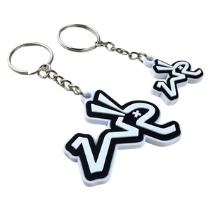 Llavero de PVC con diseño de logotipo personalizado 3D 2D llavero de PVC suave llavero de goma suave lindo conejo regalo llavero - Product Image 2