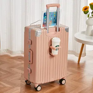 Traditional Chinese 24" Cow Hide Retro Makeup Japan Express Suitcase Original Muti Functional Luggage