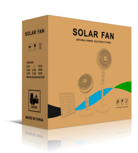 Ventilatore solare ricaricabile a 3 pale con pannello e batteria, alimentato a corrente alternata/continua 10V. - Product Image 5