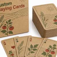 Cartes à Jouer Kraft Thème Récolte avec Logo Personnalisé, Jeu de 54 Cartes Taille Standard Poker pour Campagnes de Marque
