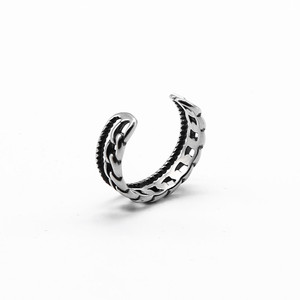 yunnique Twisted <b>Titanium</b> Steel <b>Ring</b> Geometric Shape Metal Retro Gift Jewelry - Product Image 3