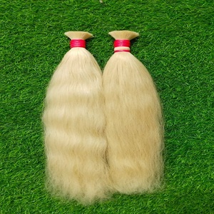 Extensiones de Cabello Humano Indio Rubio a Granel, Liso Natural, Virgen, Súper Doble Trama, de Alta Calidad y Textura Sedosa - Product Image 3